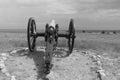 Monochrome view of 12 pound cannon