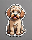 labradoodle dog sticker decal comic portrait