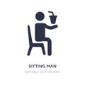 sitting man drinking a soda icon on white background. Simple element illustration from People concept