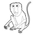 Sitting monkey icon outline