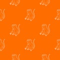 Sitting monkey pattern vector orange