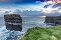 Sitting out in the wild Atlantic Ocean, Downpatrick Head is an area of unrivalled coastal beauty and historical importance. Royalty Free Stock Photo