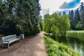 Sitting in the park in Pruhonice Prague Czech Republic Royalty Free Stock Photo