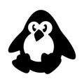 Sitting penguin bird sign logo icons vector illustration