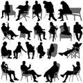 Sitting people vector Royalty Free Stock Photo