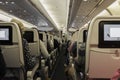 Sitting on the plane. View into the aisle Royalty Free Stock Photo