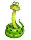 Sitting Snake cartoon character Royalty Free Stock Photo