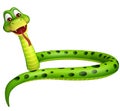 Sitting Snake cartoon character Royalty Free Stock Photo