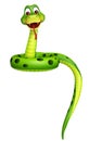 Sitting Snake cartoon character Royalty Free Stock Photo