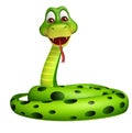 Sitting Snake cartoon character Royalty Free Stock Photo