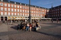 Sitting in the Sun at Plaza Mayor in Madrid