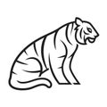 Sitting tiger symbol, vector