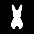 Vector Silhouette of a black rabbit on a transparent background. Back view. Easter Bunny Royalty Free Stock Photo
