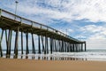 The Ocean City Maryland fishing pier on a perfect summer day. Royalty Free Stock Photo