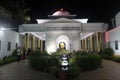 Night view of Dr. Ambedkar Mani Mandapam in Puducherry, India