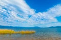 Trichonida lake, the largest natural lake in Greece. Royalty Free Stock Photo