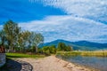 Trichonida lake, the largest natural lake in Greece. Royalty Free Stock Photo