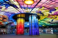 Kaohsiung, Dome of Light, Taiwan. Glass art installation on Formosa Boulevard Station. Royalty Free Stock Photo