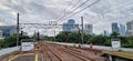 The situation of the four empty railroad lines at Gambir station in the middle of urban Jakarta.