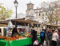 Paris, France - February 11th 2019: Busy athmosphere during Monday market on Place d'Aligre