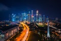 Sityscape of Singapore city on night time Royalty Free Stock Photo