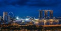 Sityscape of Singapore city on night time Royalty Free Stock Photo