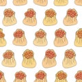 Siu mai dim sum seamless pattern vector illustration