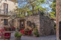 Historic houses in the center of mountain village Siurana, Spain