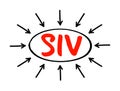 SIV Structured Investment Vehicle - non-bank financial institution established to earn a credit spread, acronym text concept with