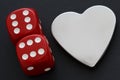 Siver Heart with Dice Royalty Free Stock Photo