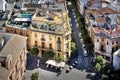 Siviglia - Plaza Virgen de los Reyes view from the top of the Giralda tower. Spain.