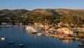 Sivota, Greece, 09 September, 2017 Panorama of the center of the town of Sivota in the Greece. Royalty Free Stock Photo