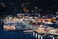 Sivota, Greece, 09 September, 2017 Panorama of the center of the town of Sivota in the Greece. Royalty Free Stock Photo