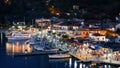 Sivota, Greece, 09 September, 2017 Panorama of the center of the town of Sivota in the Greece. Royalty Free Stock Photo