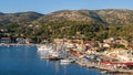 Sivota, Greece, 09 September, 2017 Panorama of the center of the town of Sivota in the Greece. Royalty Free Stock Photo