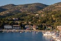 Sivota, Greece, 09 September, 2017 Panorama of the center of the town of Sivota in the Greece. Royalty Free Stock Photo