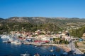 Sivota, Greece, 09 September, 2017 Panorama of the center of the town of Sivota in the Greece. Royalty Free Stock Photo