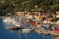 Sivota, Greece, 09 September, 2017 Panorama of the center of the town of Sivota in the Greece. Royalty Free Stock Photo