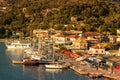 Sivota, Greece, 09 September, 2017 Panorama of the center of the town of Sivota in the Greece. Royalty Free Stock Photo