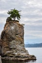 The Siwash Rock at Stanley Park in downtown Vancouver Royalty Free Stock Photo