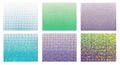 Six abstract vector halftone patterns with gradients Royalty Free Stock Photo