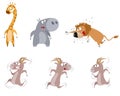 Six animals set Royalty Free Stock Photo