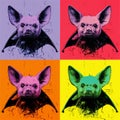 Colorful Bat Portraits In The Style Of Andy Warhol