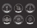 six beer day emblems Royalty Free Stock Photo