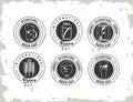 six beers emblems Royalty Free Stock Photo