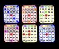 Six Bingo Cards Royalty Free Stock Photo