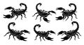 Black Scorpion Silhouettes Collection Royalty Free Stock Photo