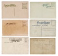Six Blank Vintage Antique Postcards