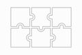 Six blank white puzzles pieces Royalty Free Stock Photo