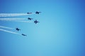 Six Blue Angels Airplanes Perform as a Team Royalty Free Stock Photo